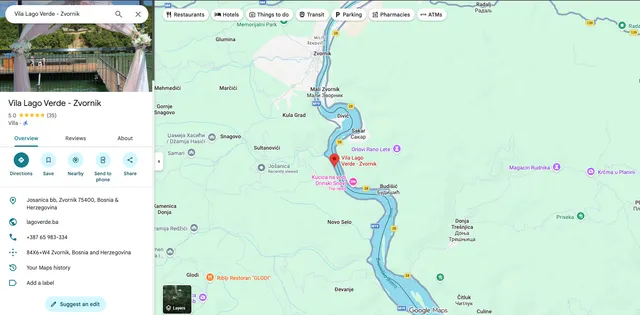 Mapa — Vila Lago Verde, Zvornik